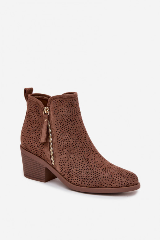 bottes style coÀboy Féminin avec des talons S.Barski HY52-538 marron