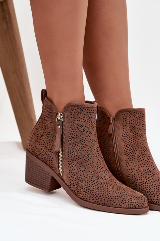 bottes style coÀboy Féminin avec des talons S.Barski HY52-538 marron