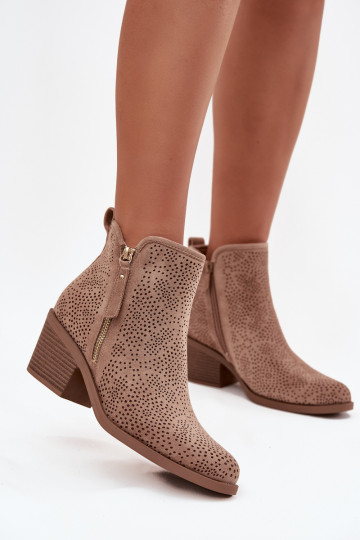 bottes style coÀboy Féminin avec des talons S.Barski HY52-538 beige