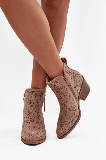 bottes style coÀboy Féminin avec des talons S.Barski HY52-538 beige 2