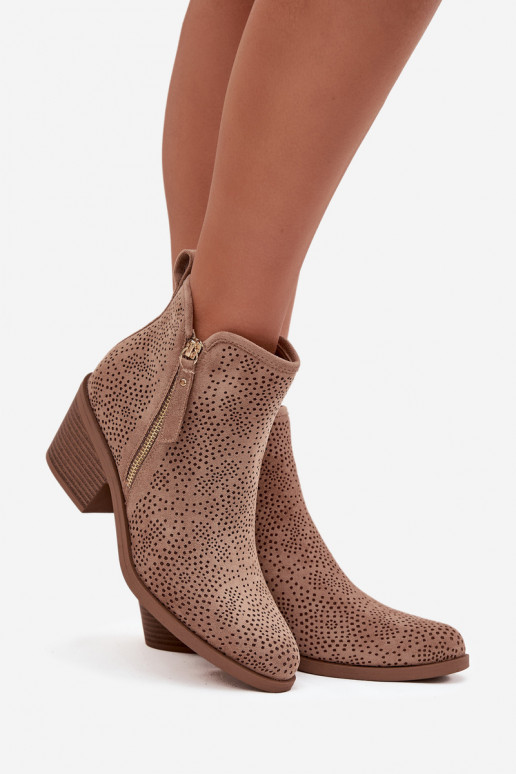 bottes style coÀboy Féminin avec des talons S.Barski HY52-538 beige