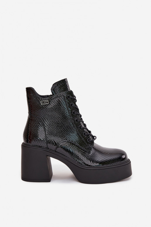 avec effet vernis Peau Bottes pour femmes avec une plateforme I Enregistrer Vinceza 66817 couleur noire avec effet vernis Peau Bottes pour femmes avec une plateforme I Enregistrer Vinceza 66817 couleur noire