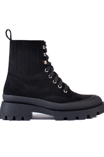 couleur noire attaché en daim chaussures 2