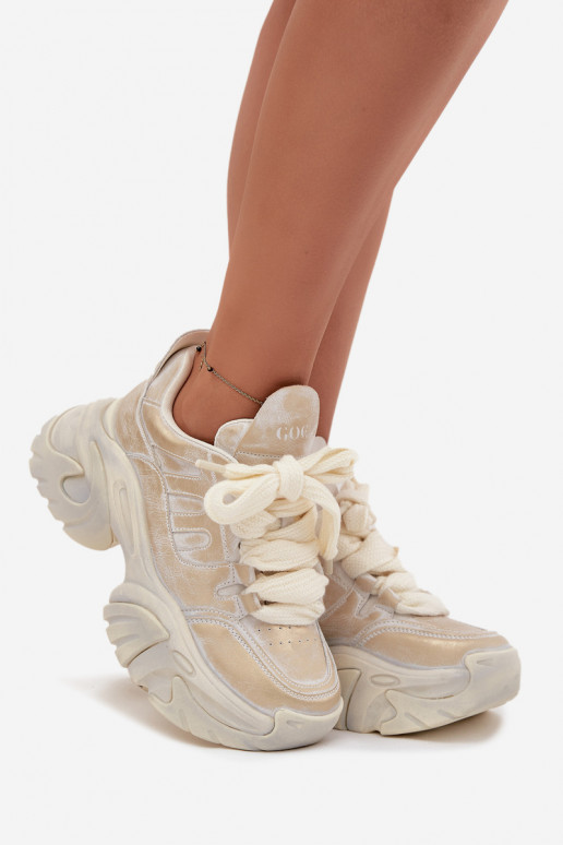 Peau Chaussures modèle baskets Féminin GOE SS2N4009 couleur dorée