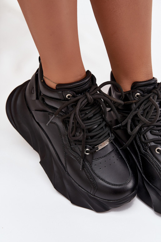 Chaussures modèle baskets Féminin Cuir naturel GOE SS2N4036 couleur noire