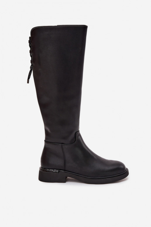 réchauffer bottes pour femmesActivéturalnej Skóry avec des talons larges Vinceza 66822 couleur noire