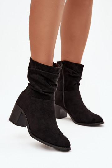 Bottes pour femmes Avec des volants avec des talons S.Barski HY52-516 couleur noire