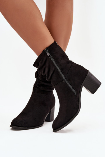 Bottes pour femmes Avec des volants avec des talons S.Barski HY52-516 couleur noire 2