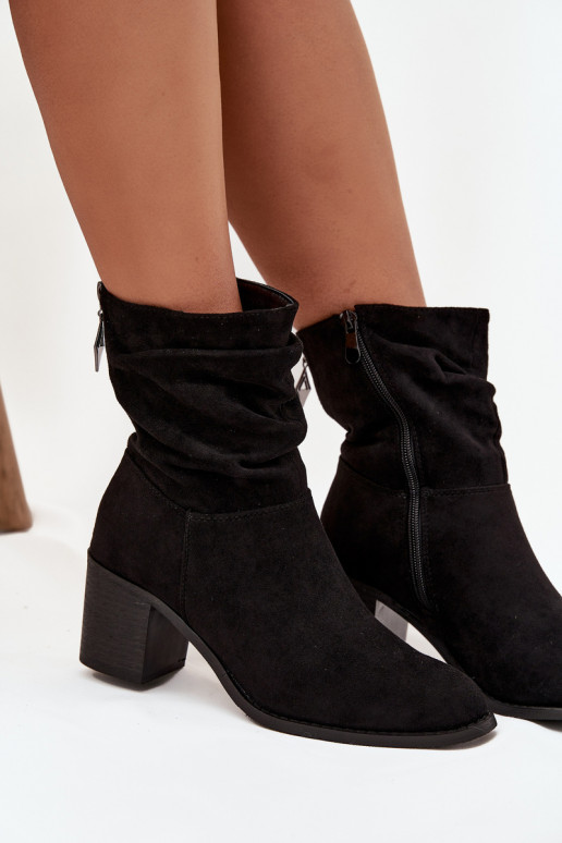 Bottes pour femmes Avec des volants avec des talons S.Barski HY52-516 couleur noire