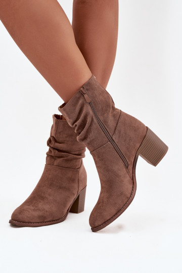Bottes pour femmes Avec des volants avec des talons S.Barski HY52-516 marron 2