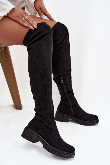 bottes pour femmes au-dessus du genou S.Barski HY42-122 couleur noire