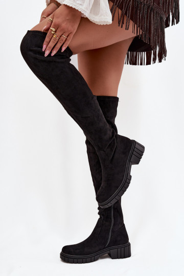 bottes pour femmes au-dessus du genou S.Barski HY42-122 couleur noire 2