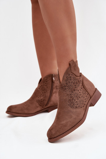 Bottes pour femmes avec des talons larges S.Barski HY52-532 marron 2