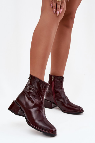 Bottes pour femmesActivéturalnej Skóry Klocke réchauffer D&A CR52-715 Bourgogne 2