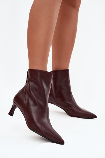 Bottes pour femmesActivéturalnej Skóry avec des talons D&A CR52-661 Bourgogne 2