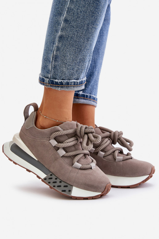 en daim Chaussures modèle baskets Féminin avec une plateformeGrubym Laçagem Artiker 54C1463 couleur grise