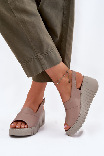 Sandales pour femmesActivéturalnej Skóry Sur un coin Artiker 54C0788 beige 2