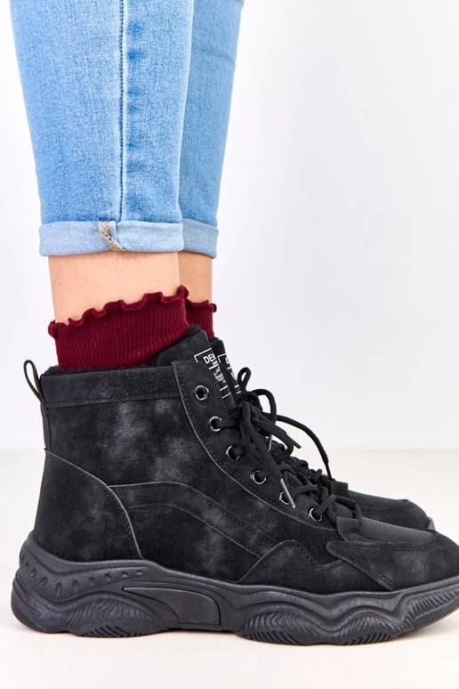 Bottes de travail noires en daim...