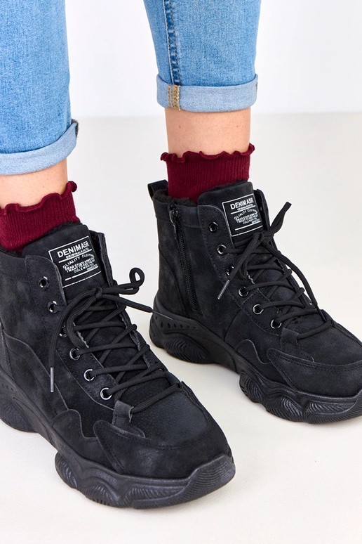 Bottes de travail noires en daim...