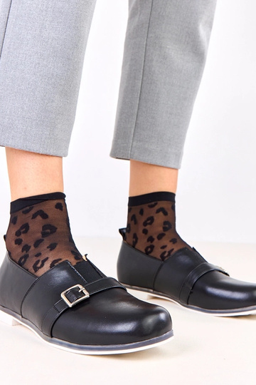 Bottines noires pour femmes avec semelle intérieure en cuir, Klensi