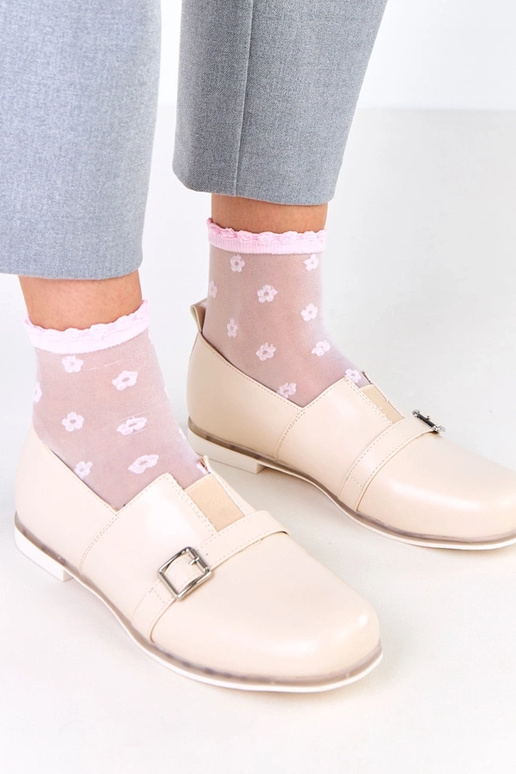 Bottines beiges pour femmes avec...