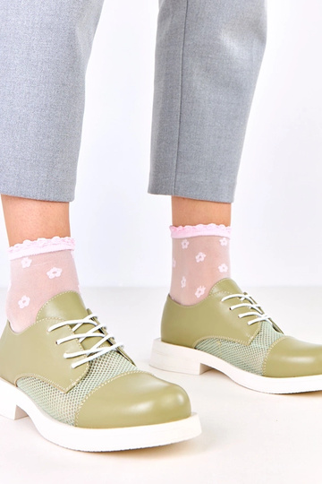 Bottines vertes pour femmes avec mesh sur la tige, Moris
