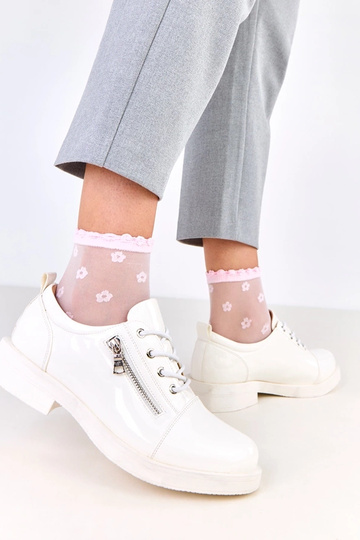 Bottines laquées blanches pour femmes, Diamante
