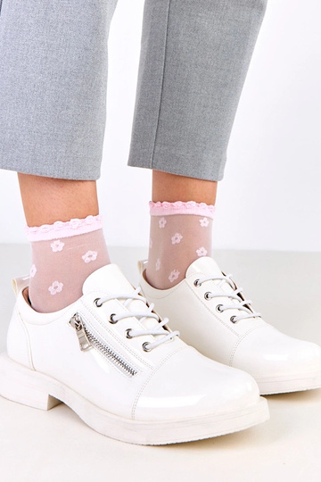 Bottines laquées blanches pour femmes, Diamante 2