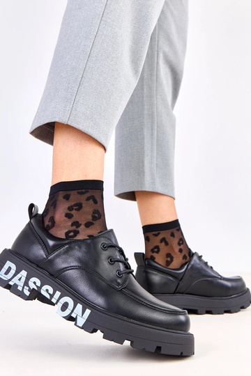 Bottines noires pour femmes avec motif sur la semelle Klowis