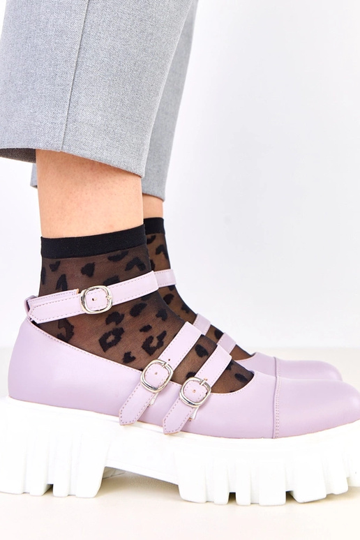 Bottines violettes sur semelle de...