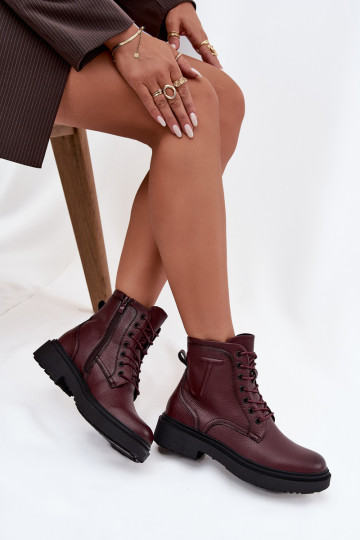 réchauffer Bottes pour femmesActivéturalnej Skóry Sergio Leone BT25248-S Bourgogne