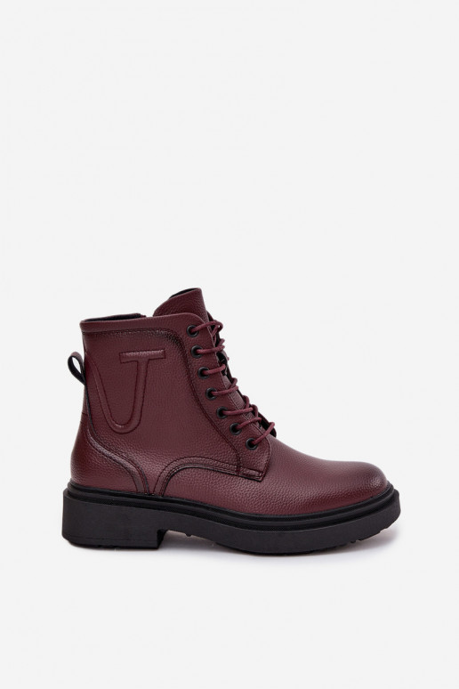 réchauffer Bottes pour femmesActivéturalnej Skóry Sergio Leone BT25248-S Bourgogne