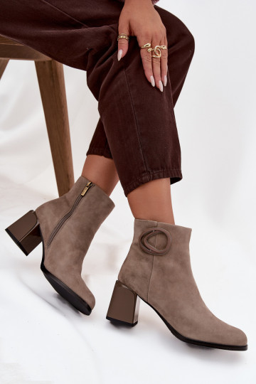 en daim Bottes chaudes sur le talon Avec des décorations Detalem Artiker 57C0014 beige