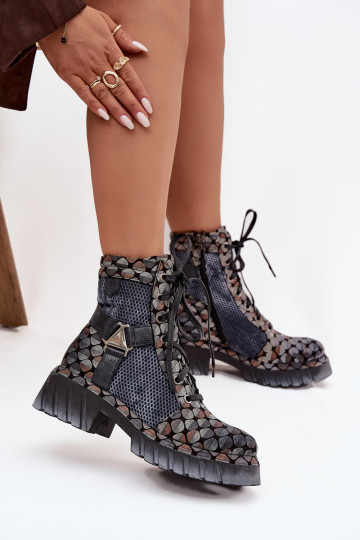 Peau Bottines de travail Féminin Il fautciejka 07072-03 Couleurs différentes