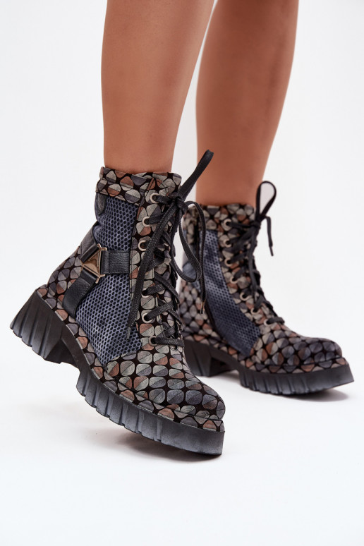 Peau Bottines de travail Féminin Il fautciejka 07072-03 Couleurs différentes