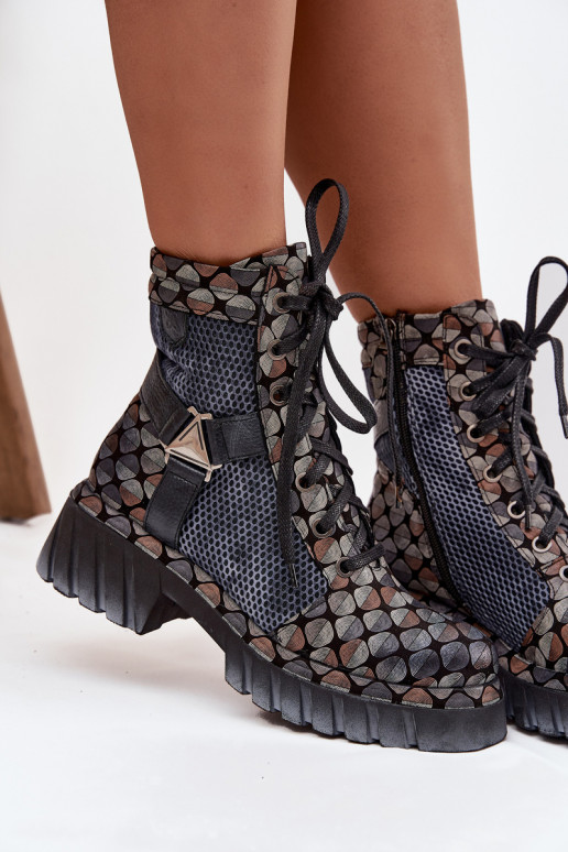 Peau Bottines de travail Féminin Il fautciejka 07072-03 Couleurs différentes