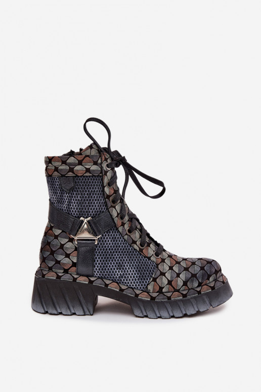 Peau Bottines de travail Féminin Il fautciejka 07072-03 Couleurs différentes