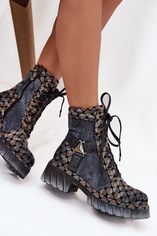 Peau Bottines de travail Féminin Il fautciejka 07072-03 Couleurs différentes