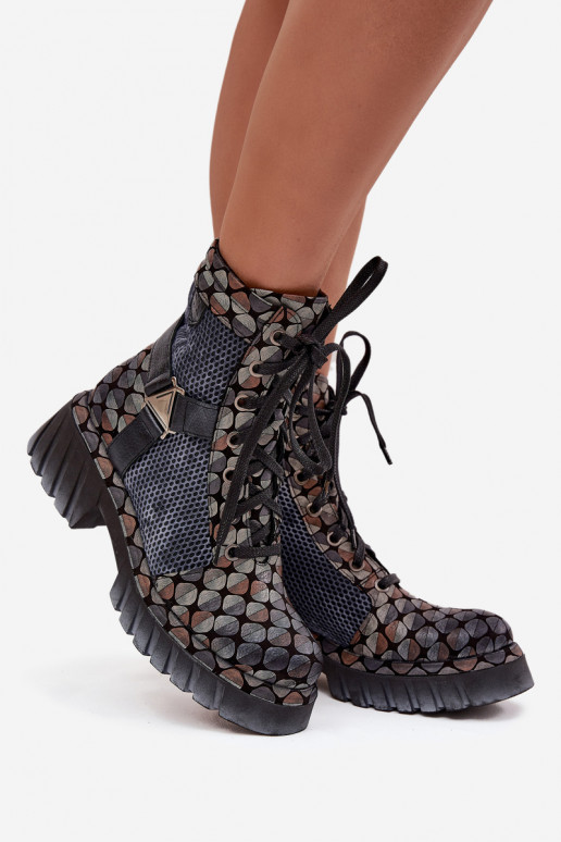 Peau Bottines de travail Féminin Il fautciejka 07072-03 Couleurs différentes