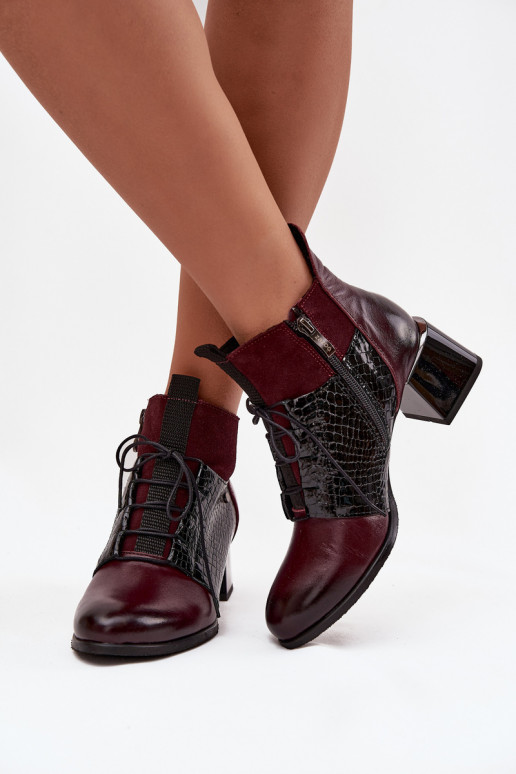Zazoo 60503 Peau Bottes avec des talons réchauffer Bourgogne