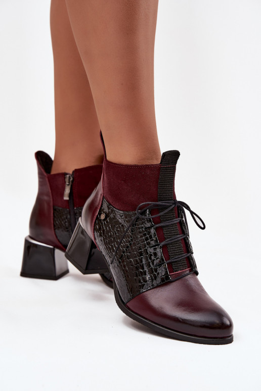 Zazoo 60503 Peau Bottes avec des talons réchauffer Bourgogne