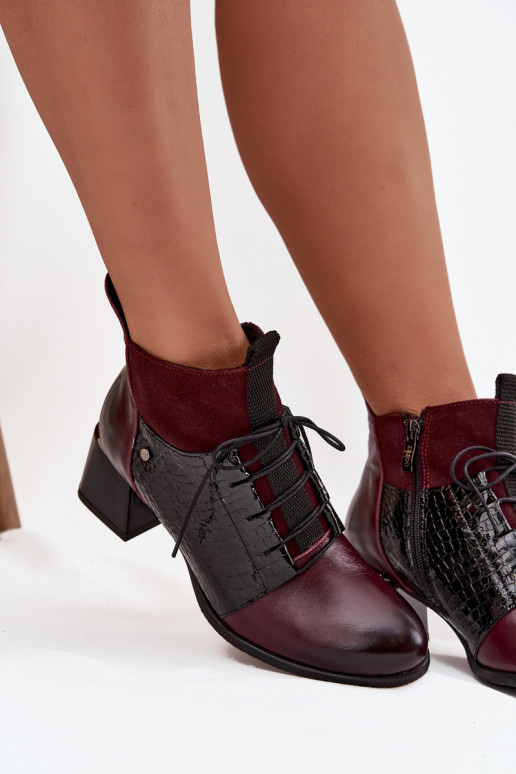 Zazoo 60503 Peau Bottes avec des talons réchauffer Bourgogne