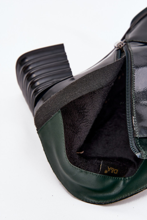 avec effet vernis Bottes pour femmesActivéturalnej Skóry avec des talons D&ACR52-696 couleur kaki