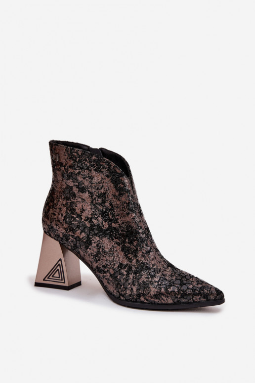 Peau Bottes pour femmes D&A CR52-679 couleur noire Peau Bottes pour femmes D&A CR52-679 couleur noire