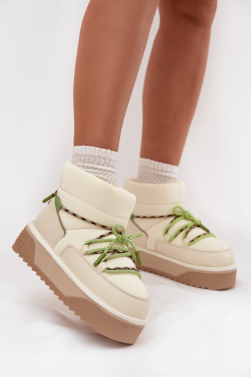 Bottes à neige avec plateforme, D.Franklin DFSH371015, couleur ivoire 2