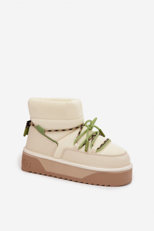 Bottes de neige avec une plateforme D.Franklin DFSH371015 couleur ivoire