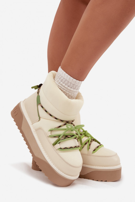 Bottes de neige avec une plateforme D.Franklin DFSH371015 couleur ivoire