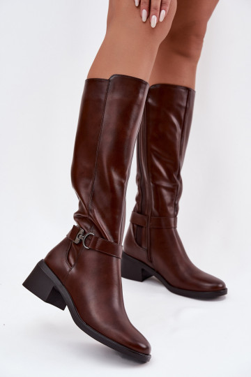 réchauffer bottes pour femmes Klocke avec des sangles Sergio Leone KZ25826 marron 2