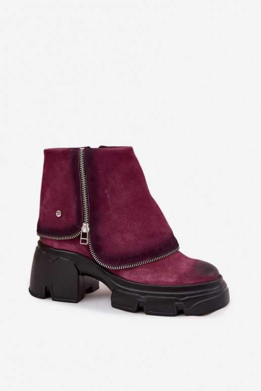 Peau Bottes pour femmesDANSyÀiniętą CholeÀką Il fautciejka 07145-23 Bourgogne