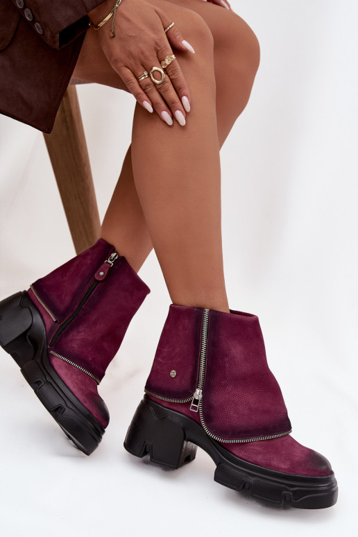 Peau Bottes pour femmesDANSyÀiniętą CholeÀką Il fautciejka 07145-23 Bourgogne